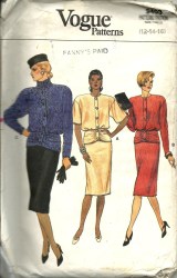 9403 VOGUE SS-LS PEPLUM BUTTON TOP,  SKIRT PATTERN 6-10